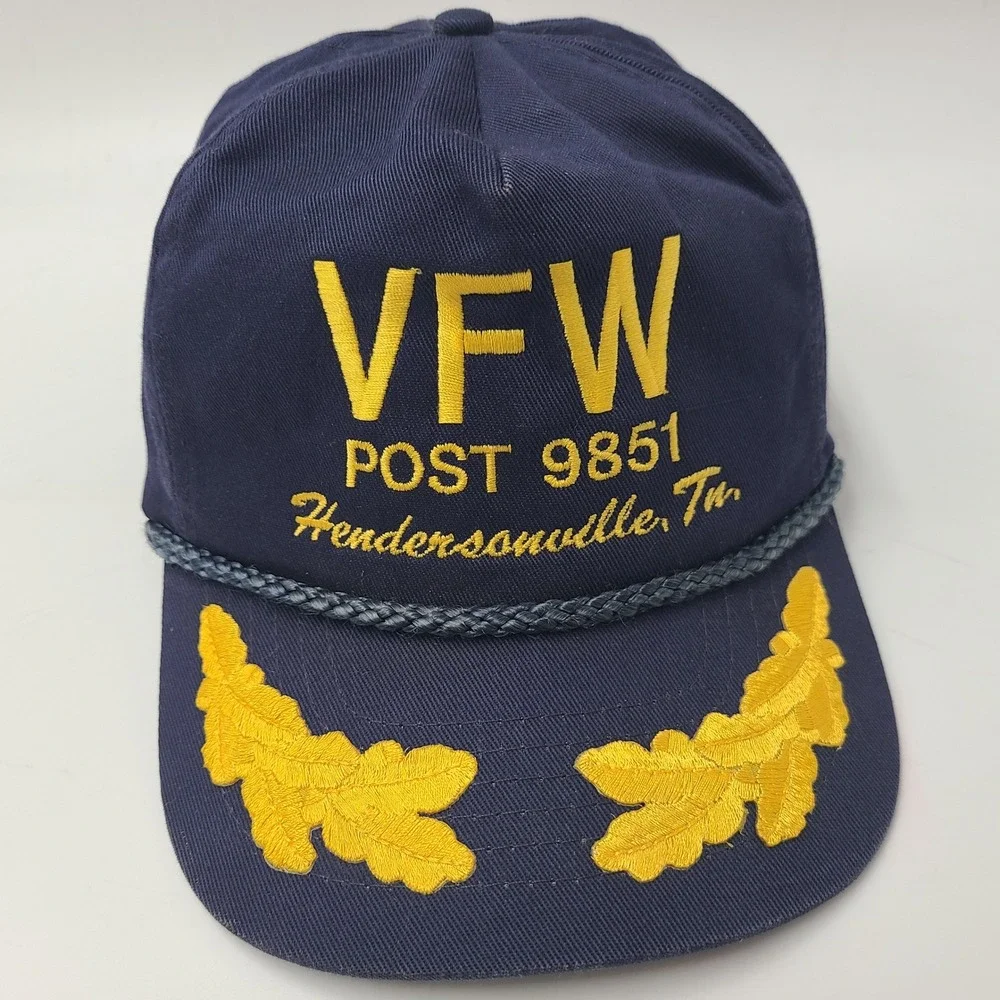 Vintage VFW Hat Snapback‎ Blue Rope Post 9851 Scrambled Eggs Hendersonville TN